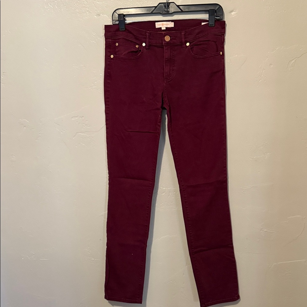 Tory Burch Deep Cranberry Super Skinny Jeans 29